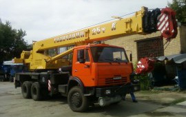 Аренда автокранов Галичанин 25 тонн на базе Камаза