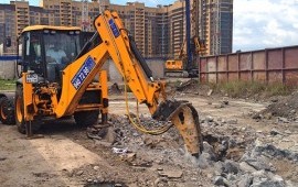 Аренда ГИДРОМОЛОТА на экскаваторе погрузчике JCB 3CX