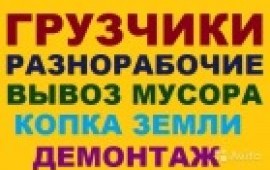 Грузчики, Вывоз мусора, Демонтаж, Спил деревьев, Разнорабочи