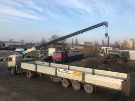 Сдается в аренду седельный тягач с манипулятором MAN с п/прицепом "шаланда" (гр/п до 20 т, стрела 4 т, вылет 15 м по вертикали)