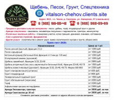 Виталсон. Аренда Спецтехники. Экскаватор. Самосвал. Трактор. Земляные работы. Песок. Щебень. Грунт. Асфальт. Уголь ДПК. Снос домов. Демонтаж. Вывоз строительного мусора и грунта. Чехов. Серпухов. Ступино. Подольск